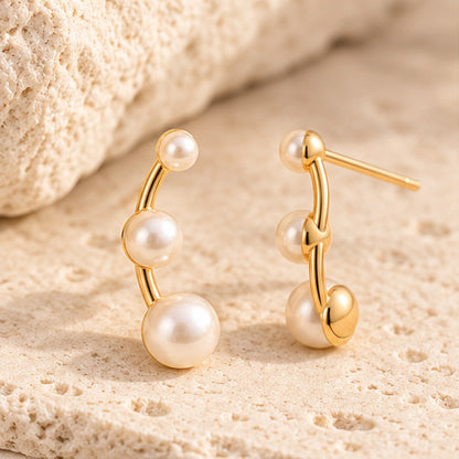 VIVALORA® Nacre Arc Ear Climbers — second angle product view