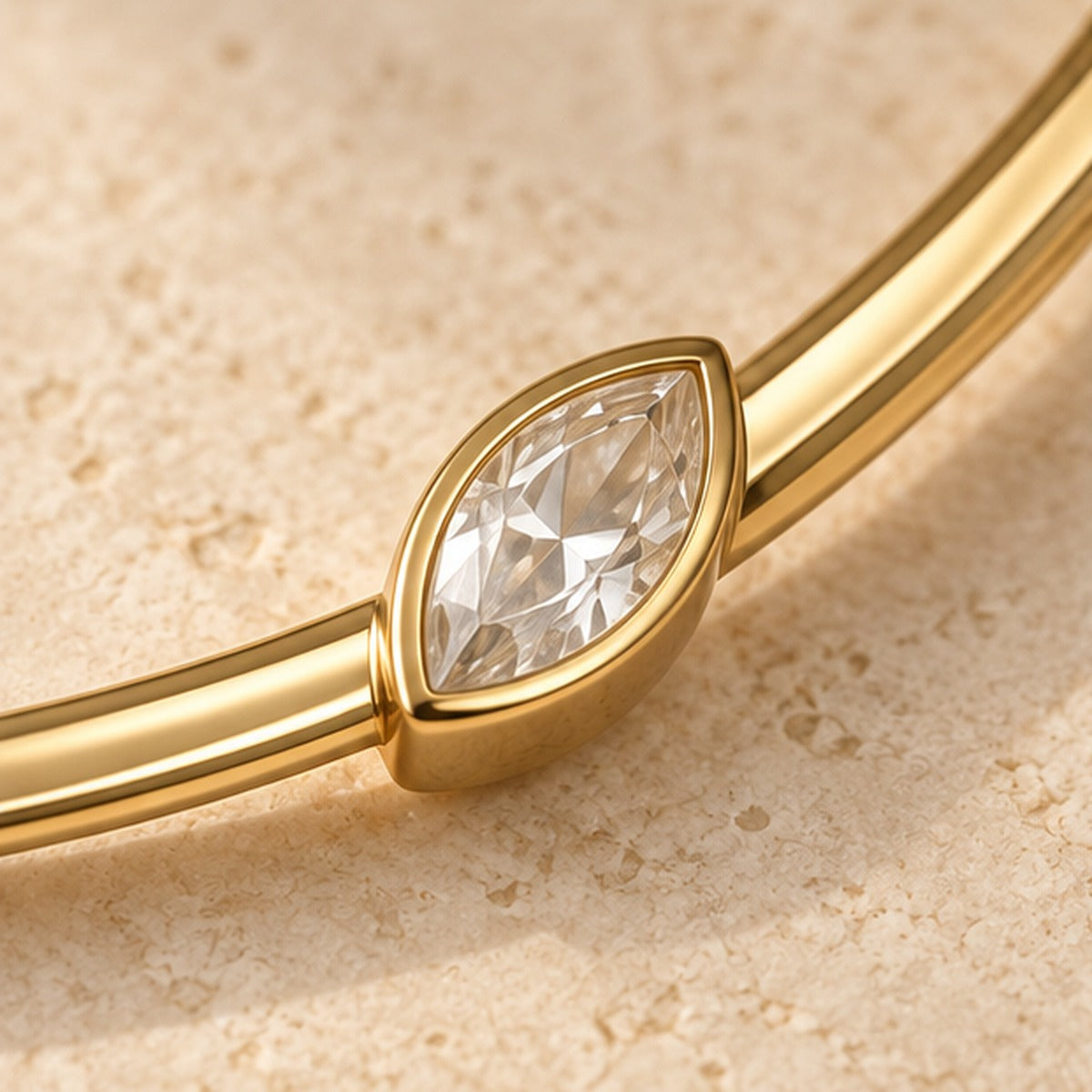VIVALORA® Tessa Offset Collar Necklace — macro material and setting detail