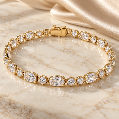 eeablish® Aurelia Tennis Bracelet on cream marble