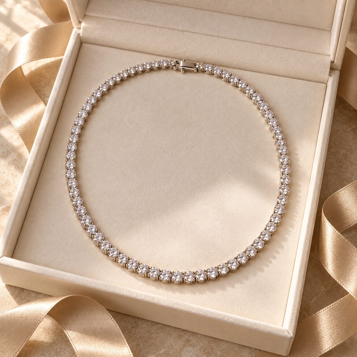 eeablish® Lumière Tennis Necklace in gift-ready presentation