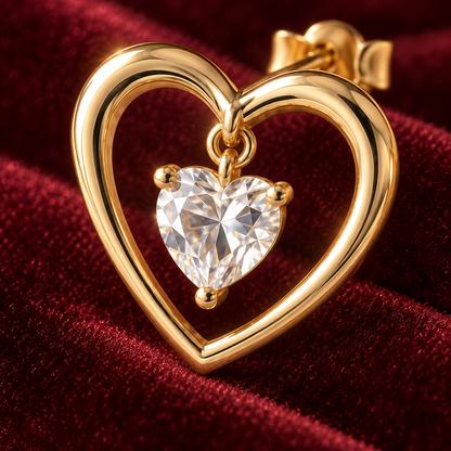 eeablish® Rosalie Heart Earrings macro detail