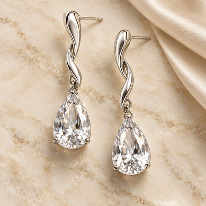 eeablish® Seraphine Drop Earrings on cream marble